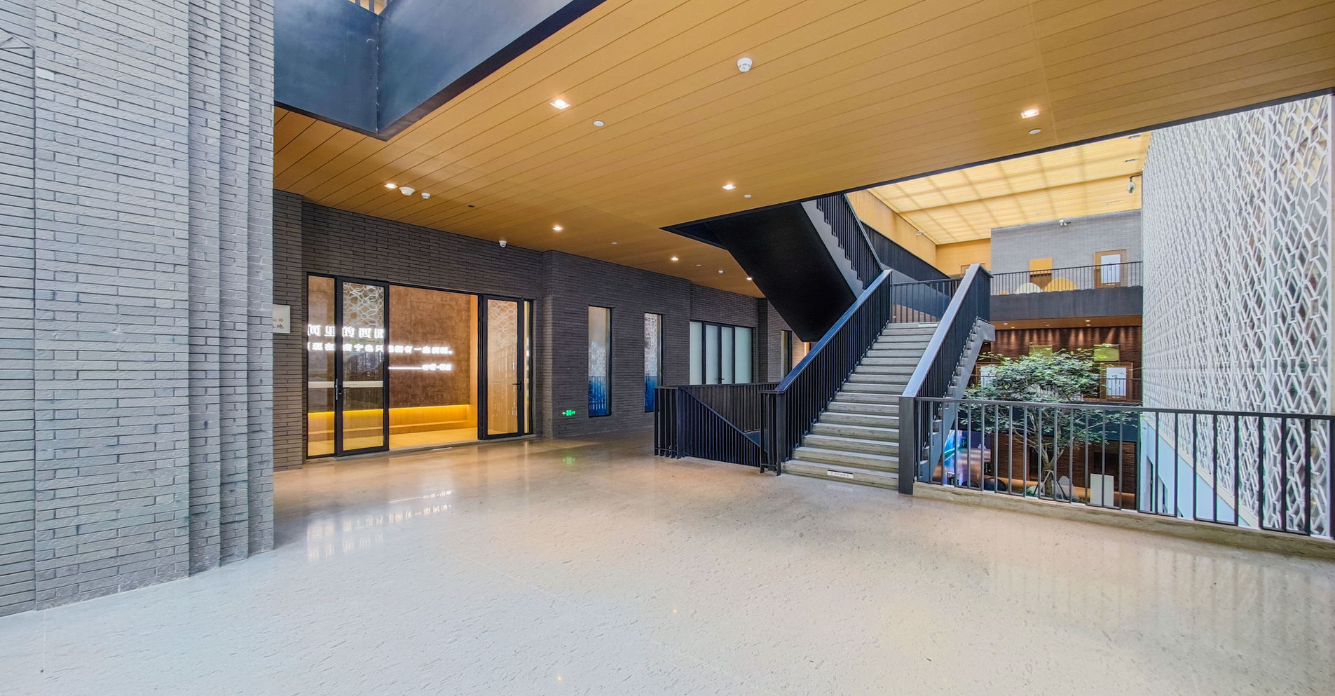Modern building interior corridor in a Russell Glen development